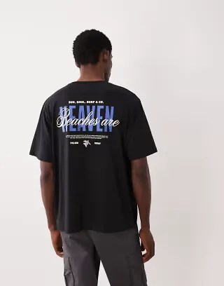 JJ Rebel oversized t-shirt with back print in black