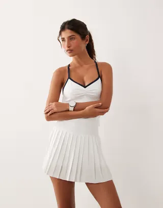 4505 active pleated tennis skirt with inner shorts in white