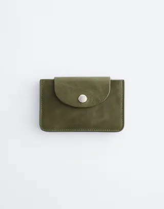 & Other Stories card holder with flap in khaki green