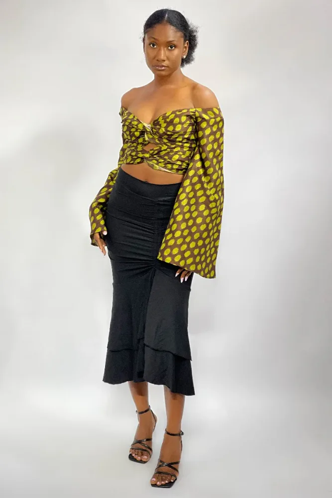 LAYERED RUCHED SKIRT