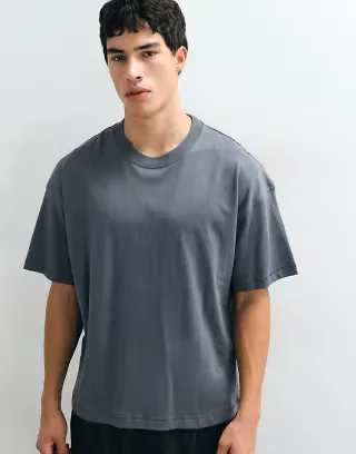 Weekday boxy fit oversized t-shirt in steel gray