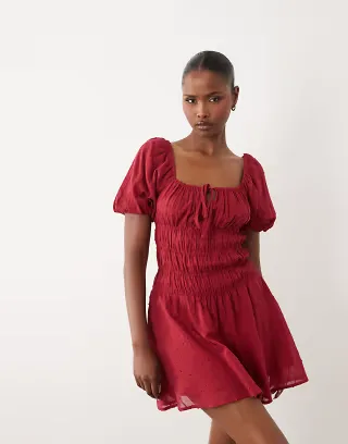 Wednesdays Girl mini tea dress in summer berry