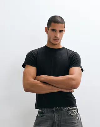 Weekday shrunken fit T-shirt in vintage black