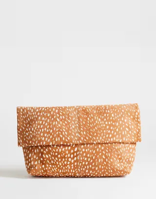 Topshop George clutch bag in deer print