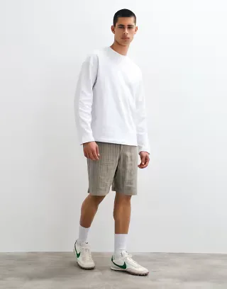 ONLY & SONS linen blend textured shorts set in sage green