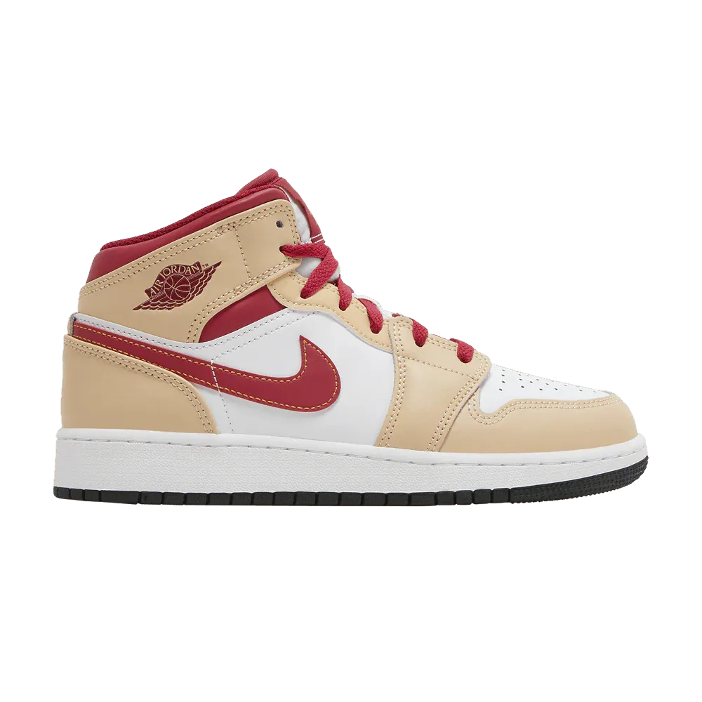Air Jordan 1 Mid Beige White Red