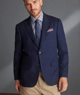 Next Men's Slim Nova Fides Signature Herringbone Wool Blazer