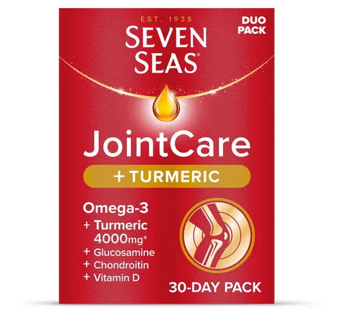 Seven Seas Joint Care Turmeric 4000mg & Omega-3 Tablets & Capsules Duo Pack