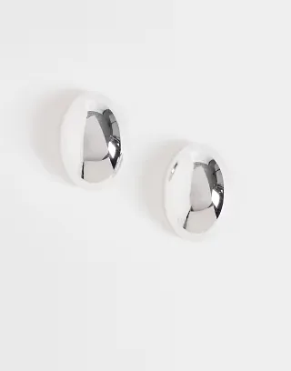 DesignB London dome stud earrings in silver