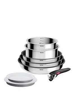 Tefal Ingenio Cook & Eat 8Pc Set Of Pans Stainless Steel