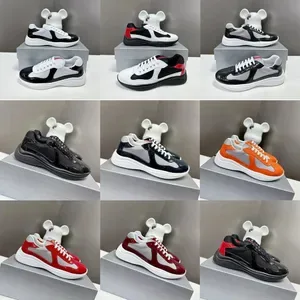 Men's Large-Size Glossy Leather Sneakers, American-Style Cup-Sole Casual Running Shoes, Stylish Outdoor Hiking Footwear