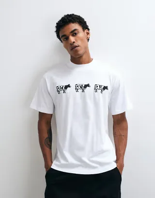 HUF cow graphic t-shirt in white