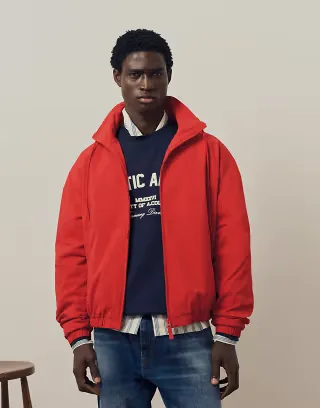 A.Collective boxy zip through funnel neck jacket in red