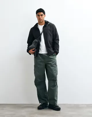 JJ Rebel light jacket with hood in black