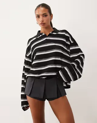 Lioness Allure pleated ultra mini skort in dark gray