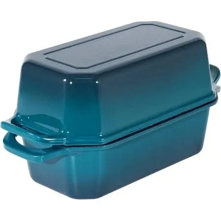Flavehc Bread Pan Cast Iron Loaf Pan with Lid Bread Loaf Pan 8.5x4.5 Inch Loaf Pan Enameled Cast Iron Sourdough Loaf Pan