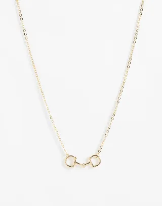 DesignB London snaffle necklace in gold