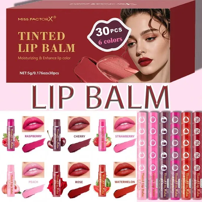 30 Piece Lipstick Gift Set, Moisturizing Gloss, Moisturizing Balm, Transparent Tone, Shiny And Shiny Finish, Women's Mak