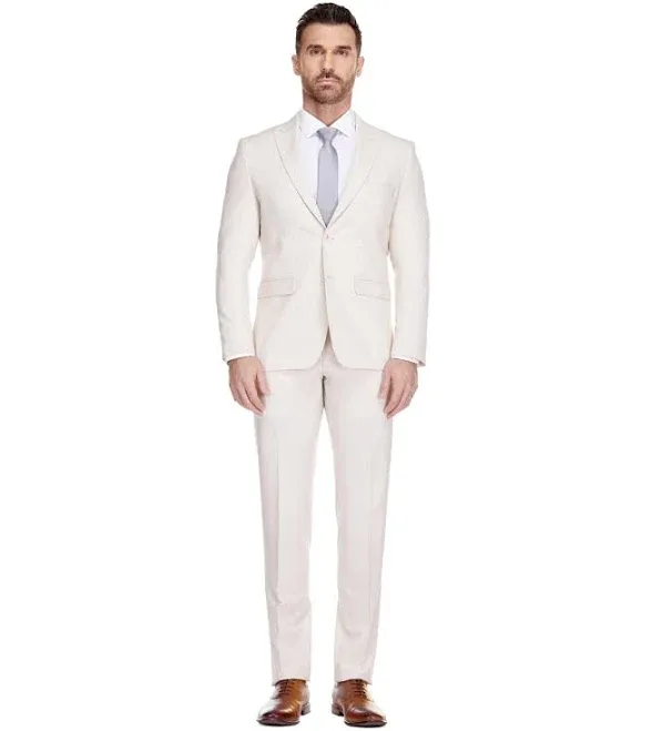 Gino Vitale Men's 2-Piece Stretch Slim-Fit Suit - Lighttan