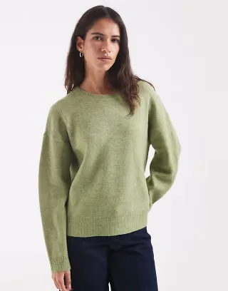 ONLY O-neck knit sweater in green