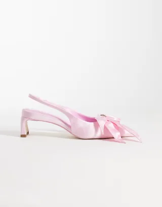 JW PEI Queena floral appliques slingback pumps in pink