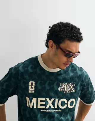 ASOS DESIGN oversized tee with FIFA World Cup Mexico print in teal