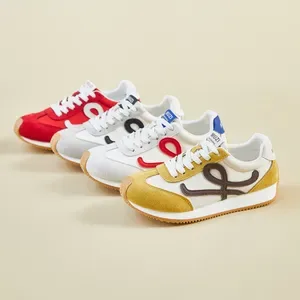 OKIMOZ Casual Sneakers - Retro Chunky Platform Designer Shoes with Signature Logo in Bold Red