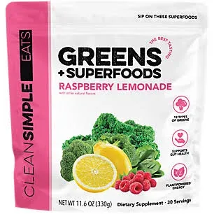 Clean Simple Eats Super Greens Mix Raspberry Lemonade