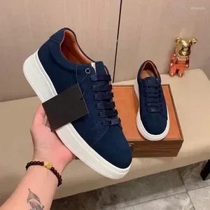 Casual Shoes Men Leather Flats - Comfortable Non-Slip Lace-Up Sneakers for Business and Skateboard Use - Zapatos Hombre