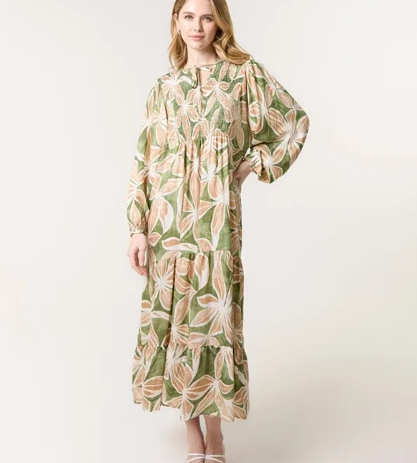 Blue Vanilla Women's Floral Print Long Dress