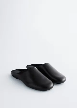 & Other Stories leather mules in black