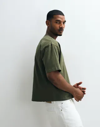 Cotton On cropped fit T-shirt in khaki