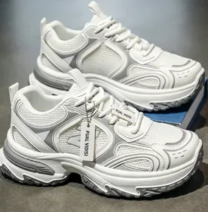 Chunky Sneakers Autumn New Breathable Mesh Men's Trendy Versatile Thick-Soled Height-Increasing Casual Sports Shoes Men