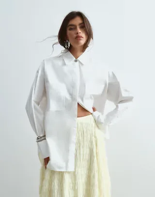 ARRANGE premium oversized shirt in white