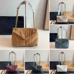 Designer Denim Chain Shoulder Bag - Leather Flap Crossbody Handbag with Suede Underarm Strap for Women