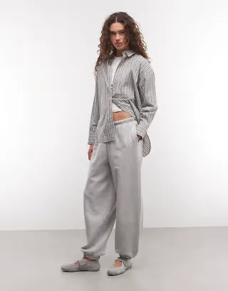 COLLUSION baggy cuff jogger in gray heather