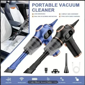 ABS Handheld Vacuum Cleaner - Portable Powerful Cordless Vacuum for Car and Home Debris with Long Battery Life