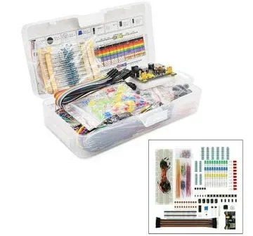Patungku DIY Electronic Starter Kit for Electronics Exploration Learning Set Tutorial and Essential Components, Size: 15