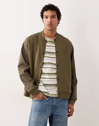 PS Paul Smith regular fit bomber jacket in khaki green