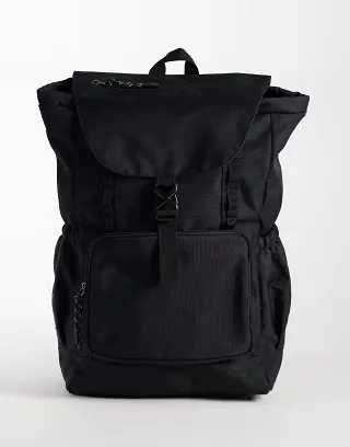 ASOS DESIGN multi-pocket backpack in black