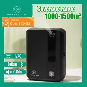 NAMSTE Bluetooth WiFi Air Purifier Diffuser - Aromatherapy Machine, Black Casing, Ultra-Quiet <40dBA, 1000-1500m³ Covera