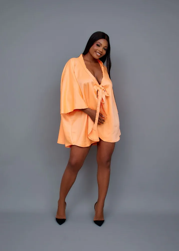 BELL SLEEVE WRAP DRESS