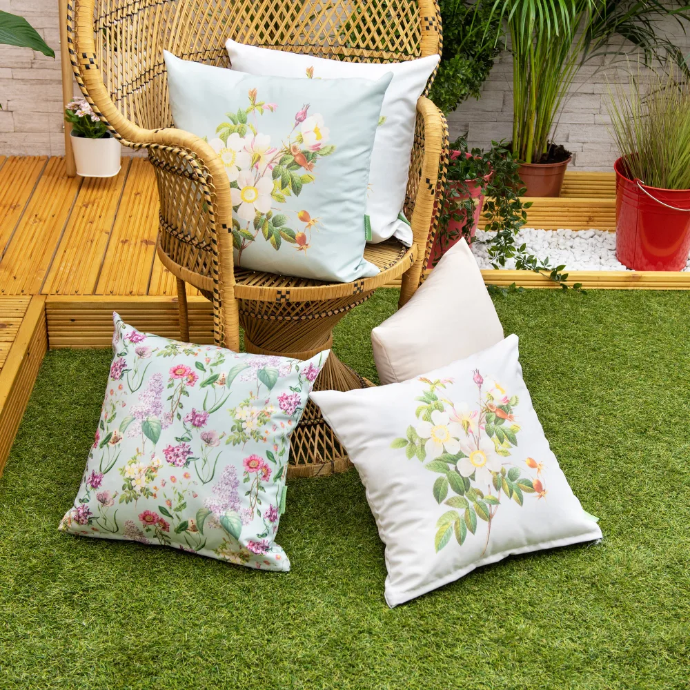 Water-Resistant Outdoor Flower Printed Scatter Cushion | Garden Decorative Pillow