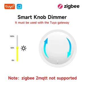 Tuya ZigBee Smart Knob Switch Wireless Scene Button Rotatable Dimmer Switch Home Appliances Automation Linkage Remoter 2