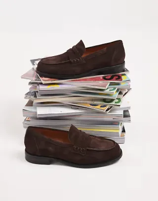 Vagabond Shoemakers Linn suede penny loafers in brown