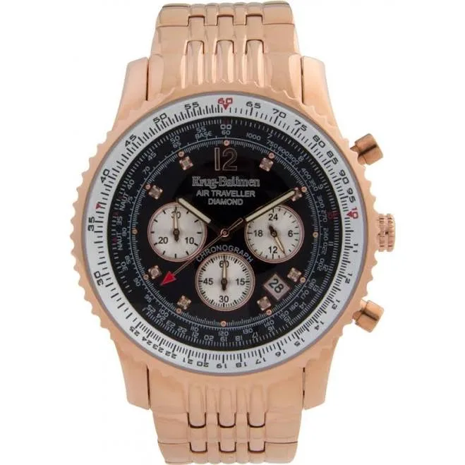 Mens Krug Baumen Air Traveller Diamond XL Watch