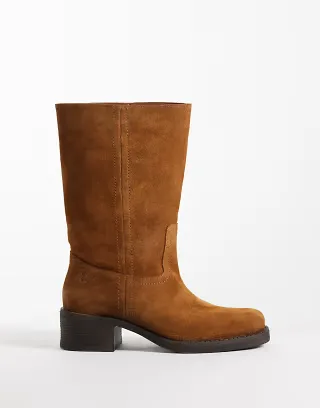 Bronx Ky-ley slouchy knee boots in caramel oily suede