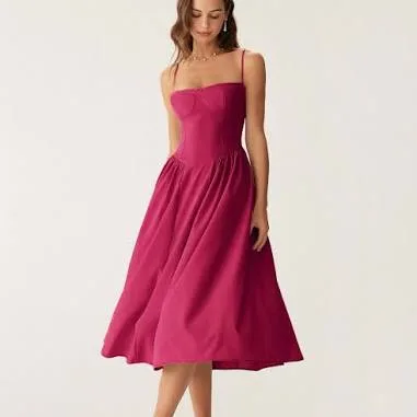 Rihoas Fit and Flare A-Line Midi Dress