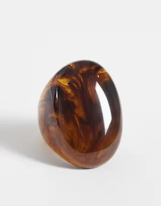 DesignB London statement brown resin ring