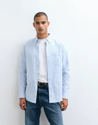 ASOS DESIGN regular fit oxford shirt in blue